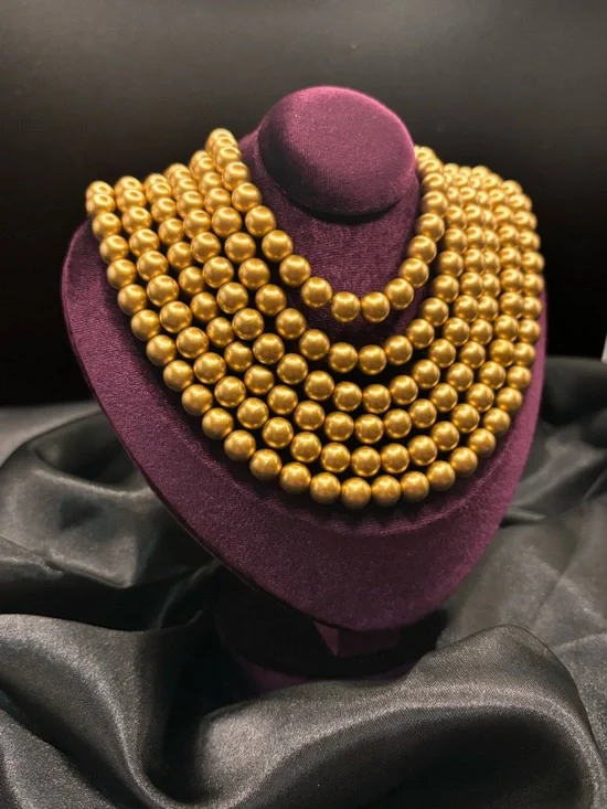 Vintage Carolee Gold Multi Strand 14” Statement Necklace Glam Luxe - Picture 2 of 8